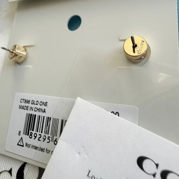 Coach Gold Rexy Stud Earrings - Picture 5 of 5